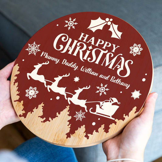 Personalised Happy Christmas Round Sign