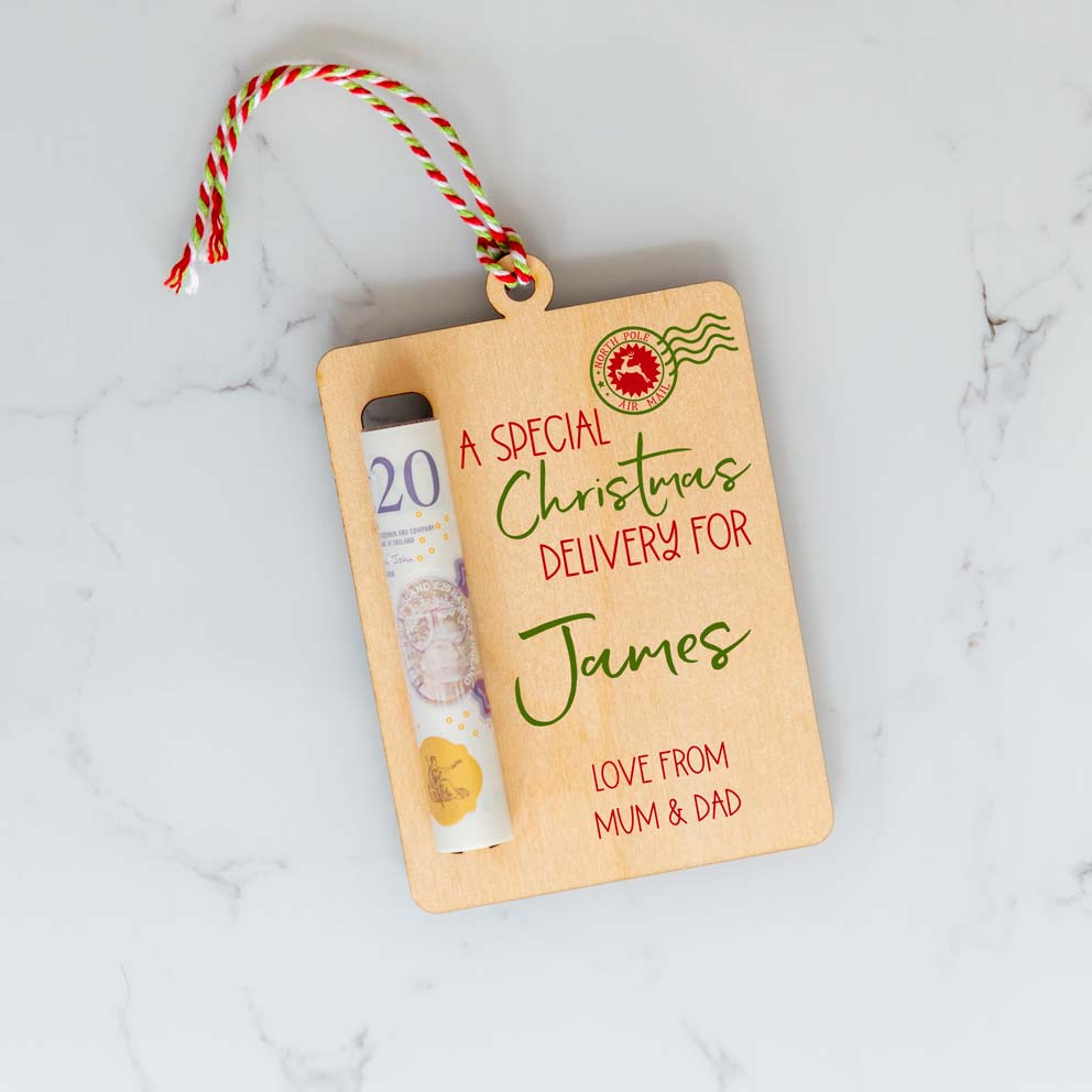 Personalised Special Christmas Delivery Money Holder Gift