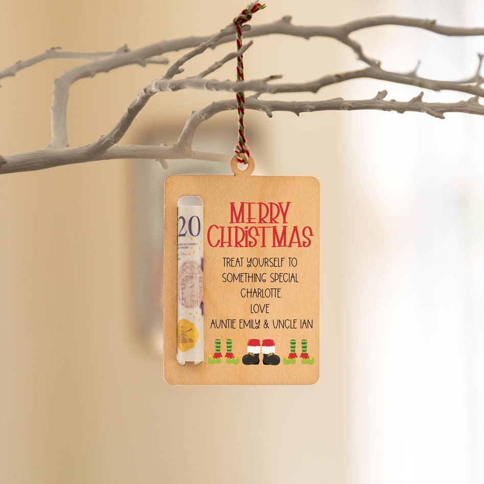 Personalised Merry Christmas Money Holder Gift