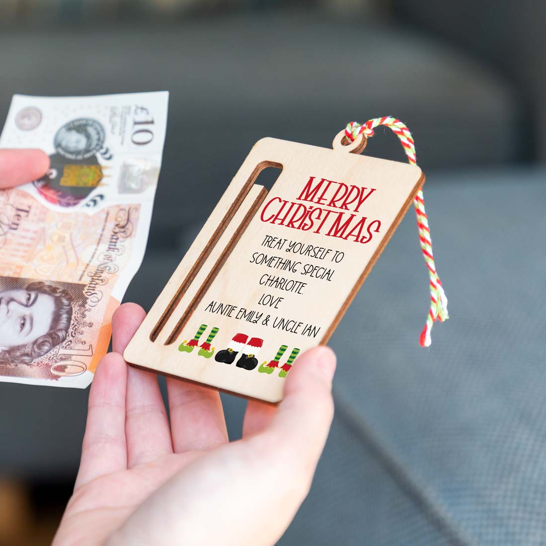 Personalised Merry Christmas Money Holder Gift