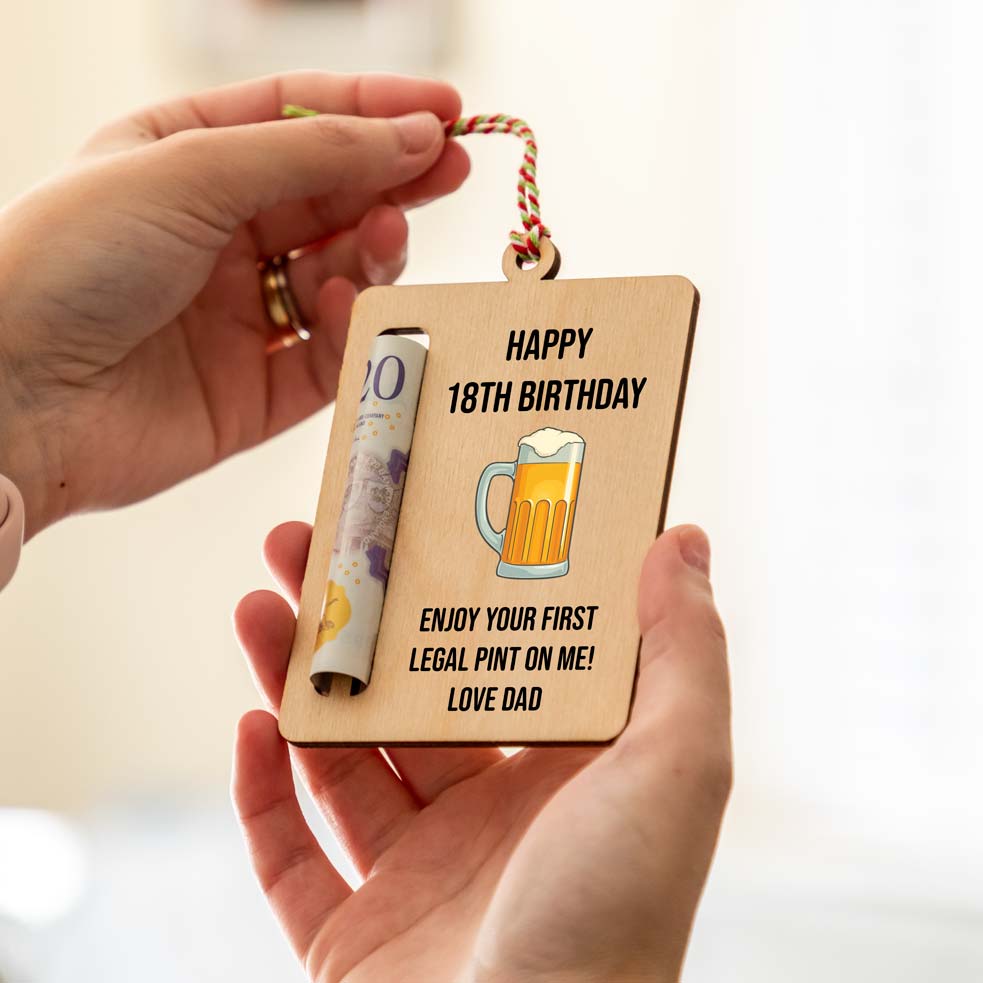 Personalised Happy 18th Birthday Beer Money Holder Gift