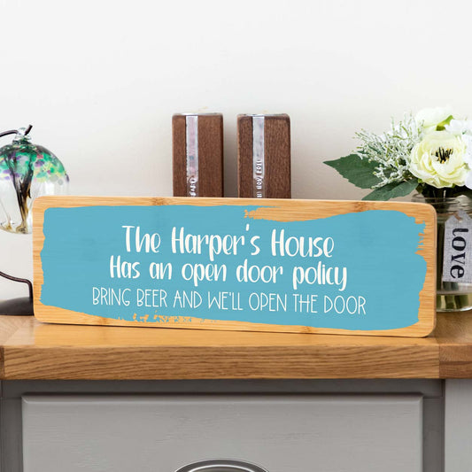 Personalised Open Door Policy Sign