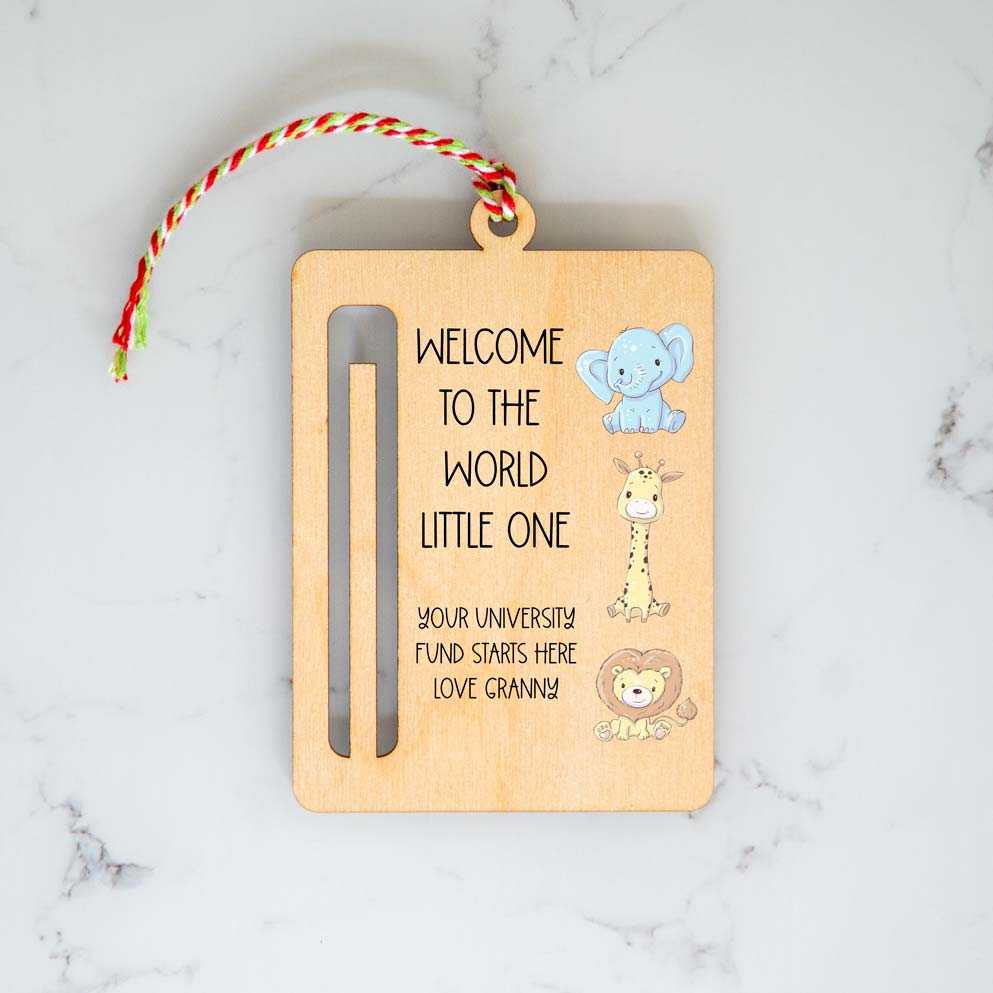 Personalised Welcome To The World New Baby Money Holder Gift