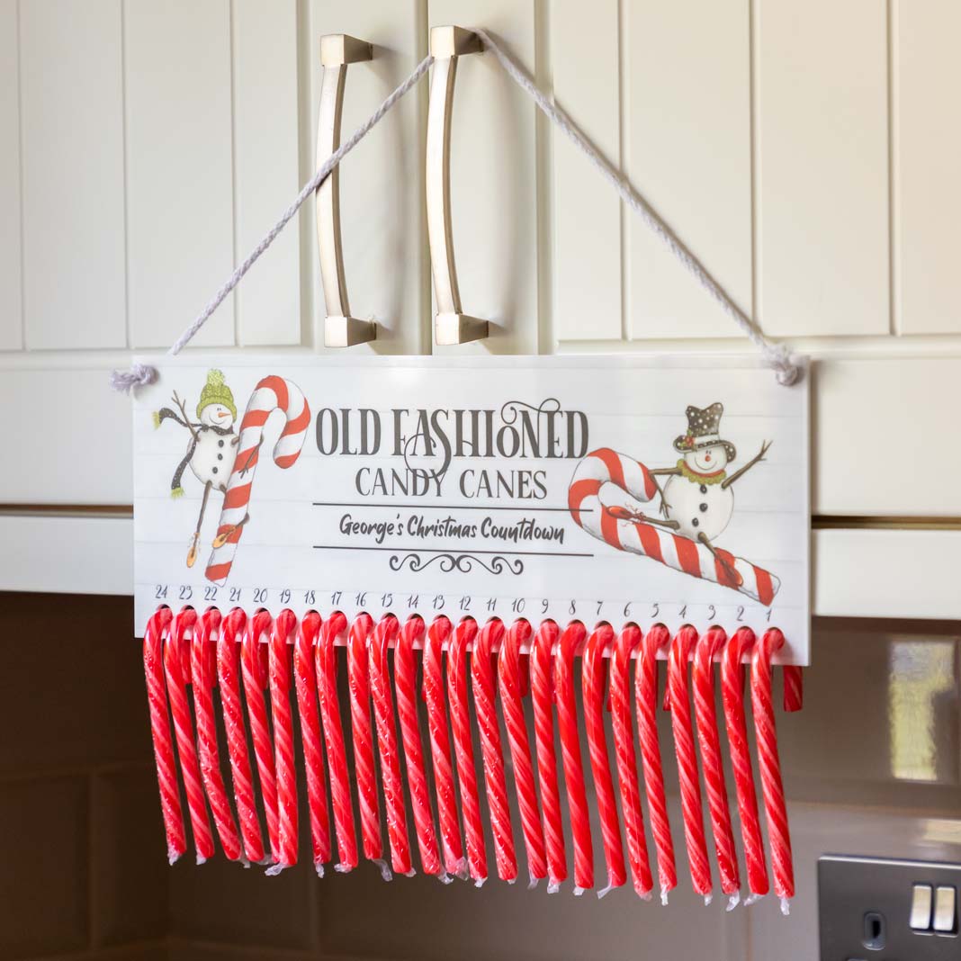 Personalised Candy Cane Countdown Advent Calendar