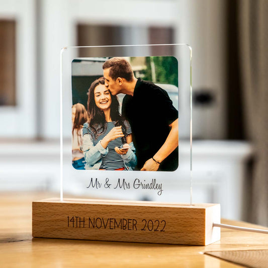 Personalised Photo LED Light 5th Anniversary Gift