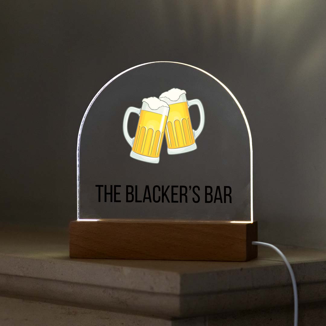 Personalised Beer Bar Light Sign