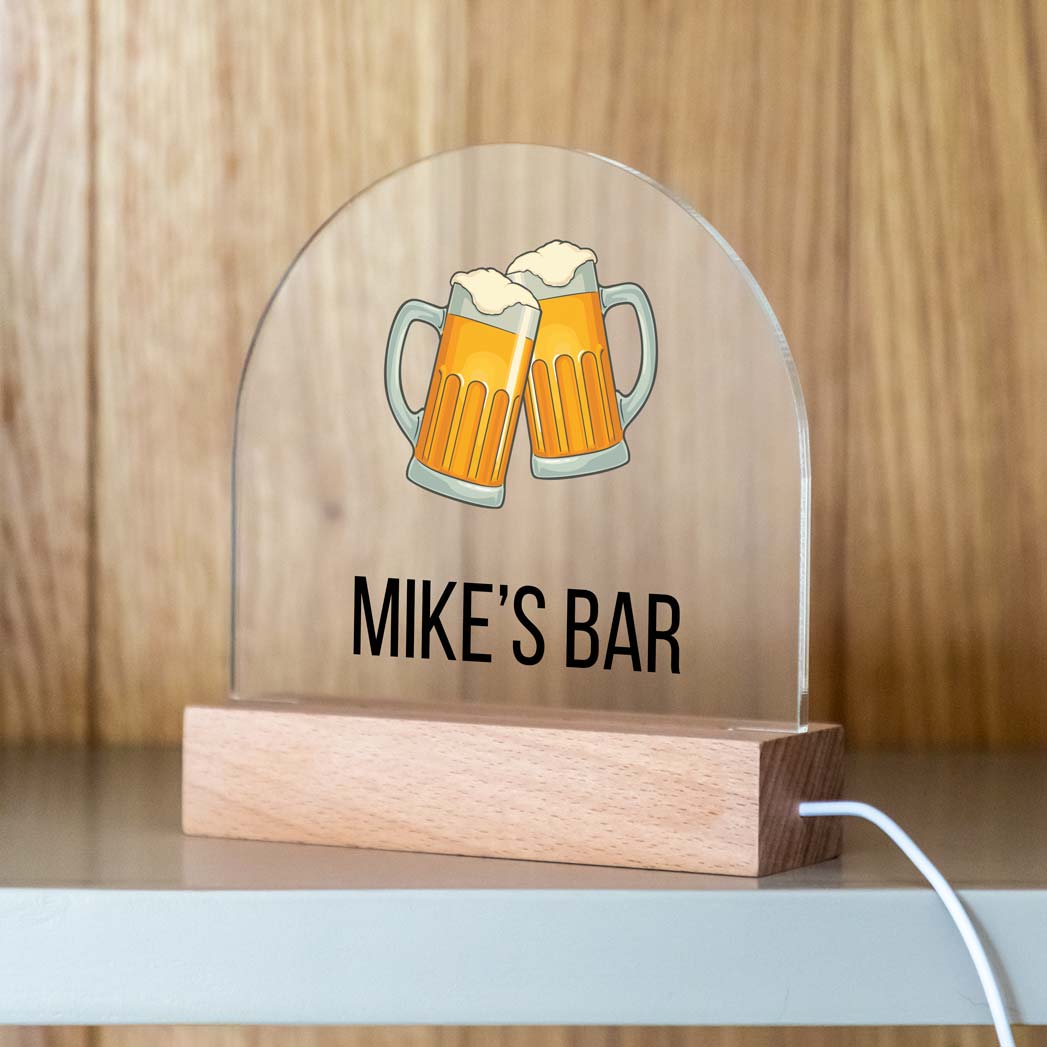 Personalised Beer Bar Light Sign