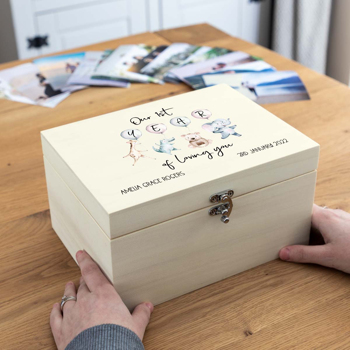 Personalised 1st Year of Loving You Keepsake Box