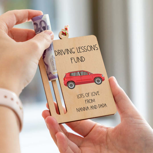 Personalised Driving Lessons Fund Money Gift Holder