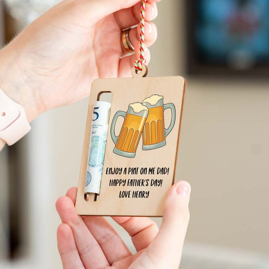 Personalised Enjoy A Pint On Me Money Holder Gift