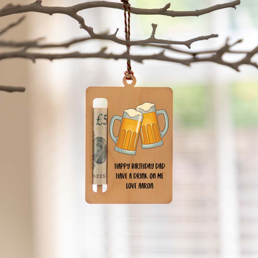 Personalised Enjoy A Pint On Me Money Holder Gift