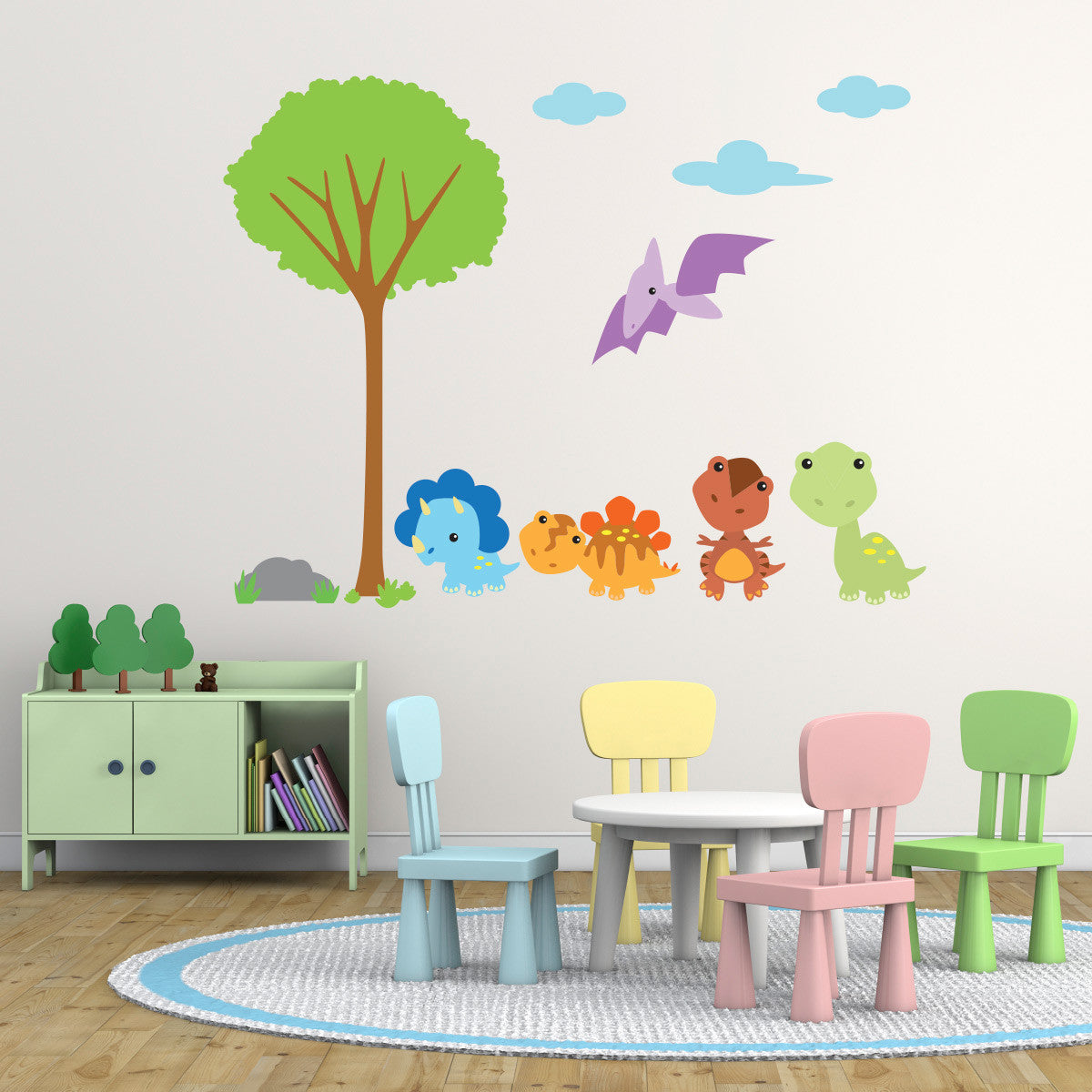 Baby Dinosaur Scene Wall Decals Pack