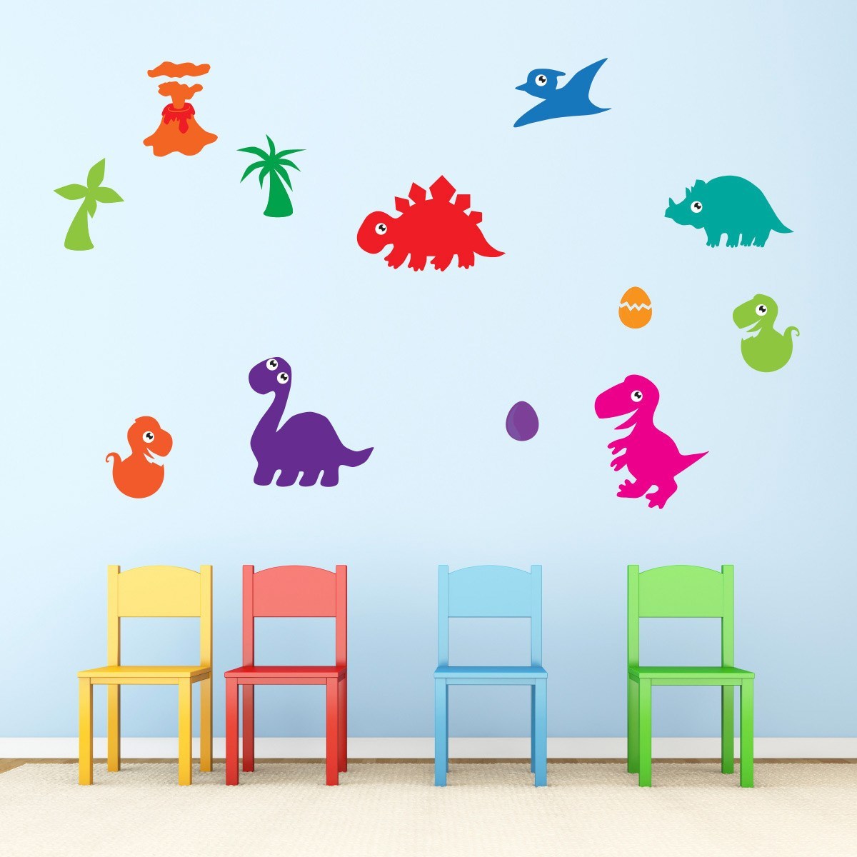 Bright Dinosaur Wall Art