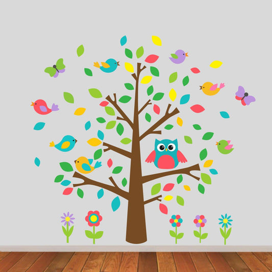 Childrens Tree With Owls Wall Sticker