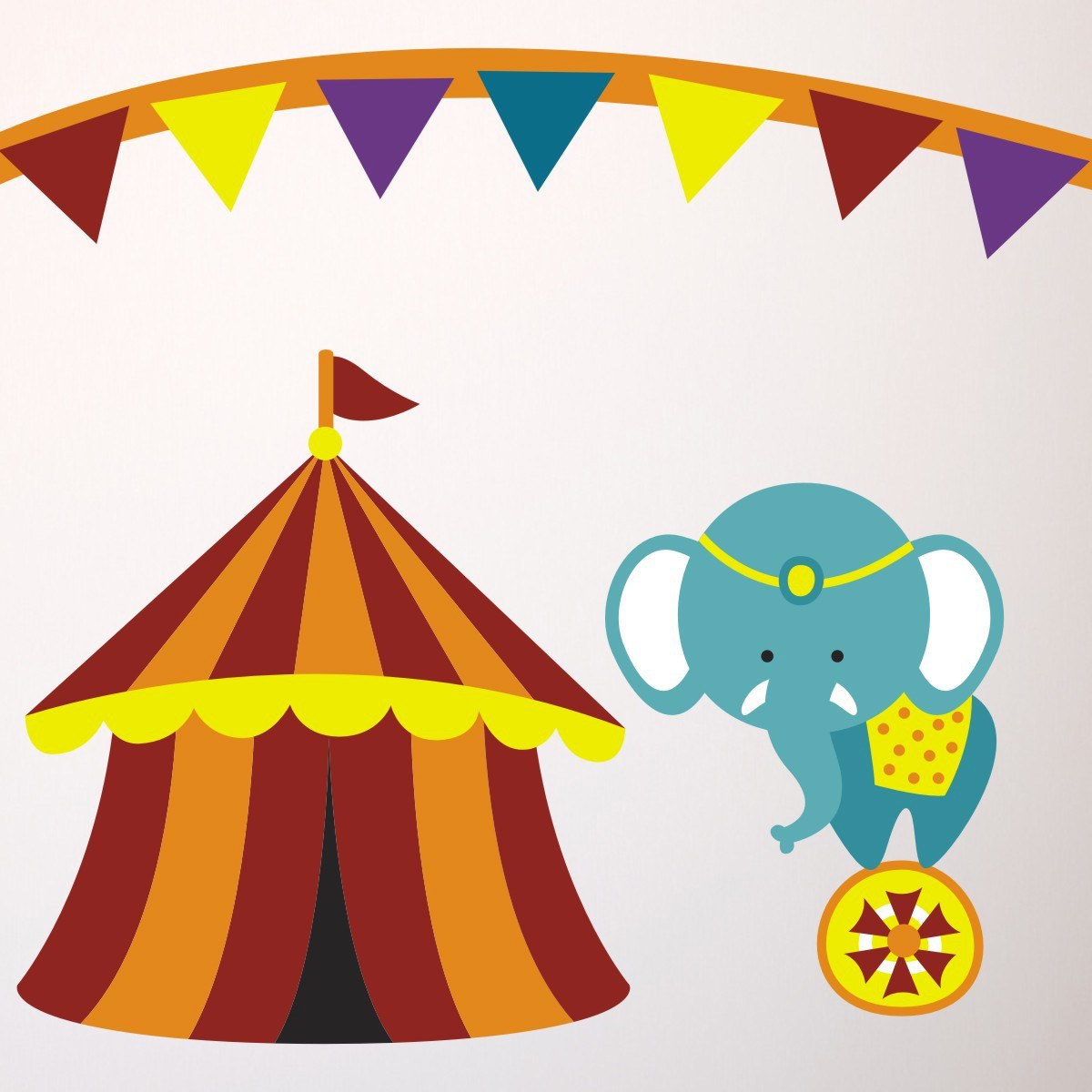 Childrens Circus Wall Transfers