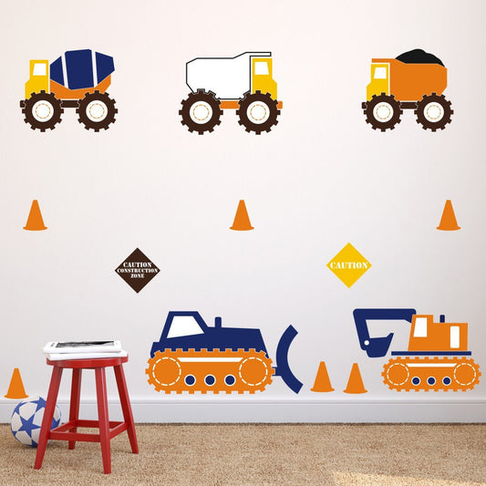 Construction Truck Wall Stickers