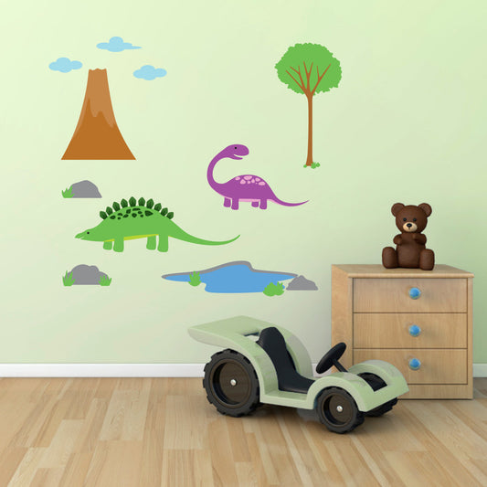 Dinosaur Scene Wall Stickers Pack