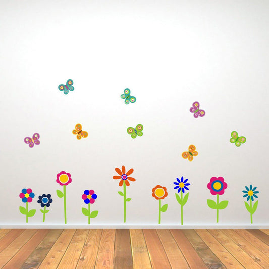 Flower and Butterfly Wall Stickers