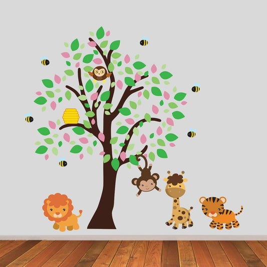 Girls Jungle Tree Wall Sticker