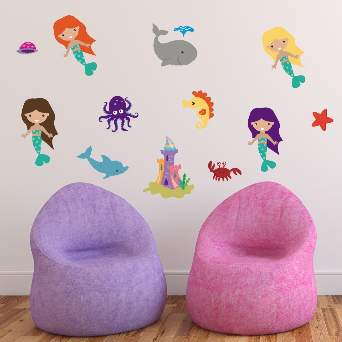 Happy Mermaid Wall Decals