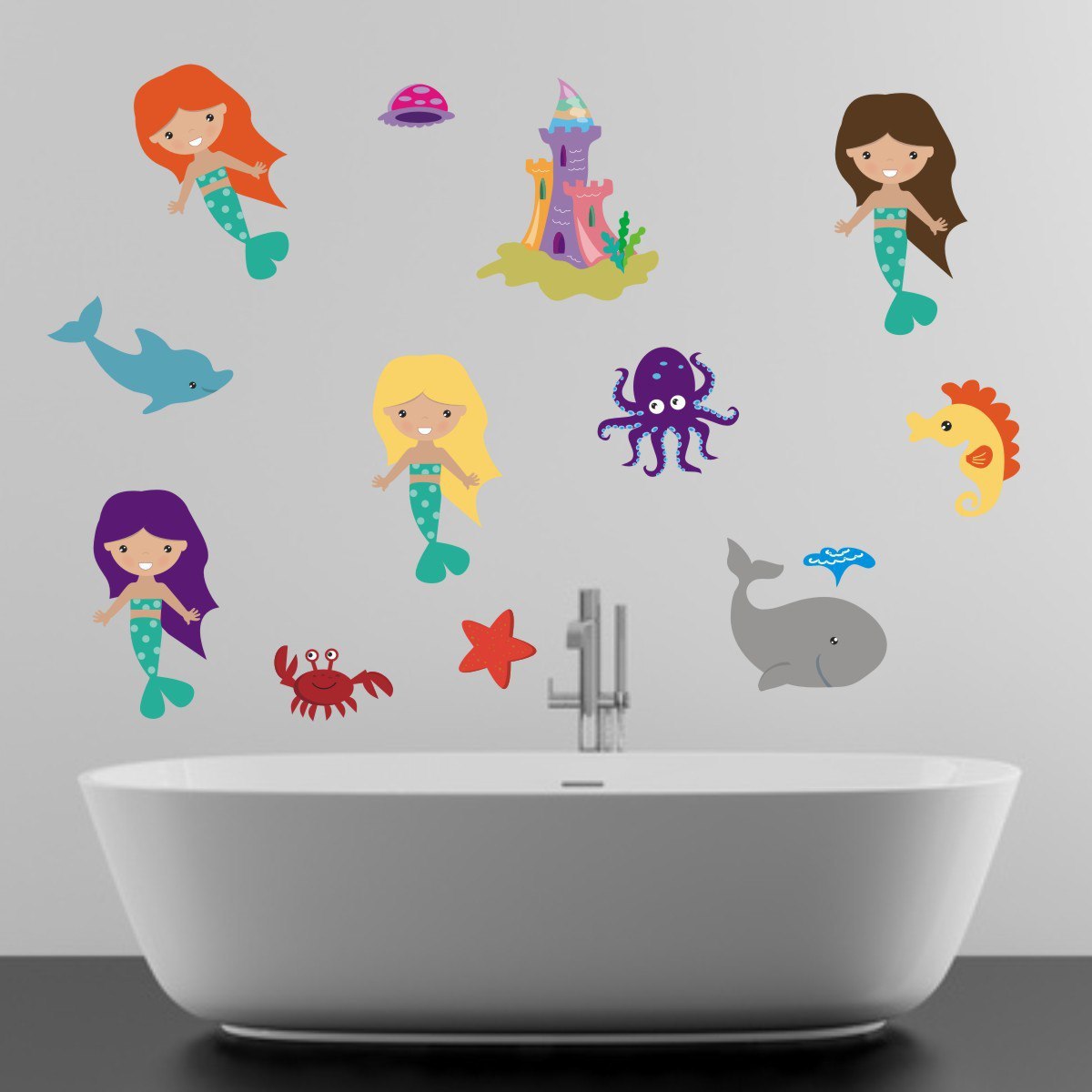 Happy Mermaid Wall Stickers