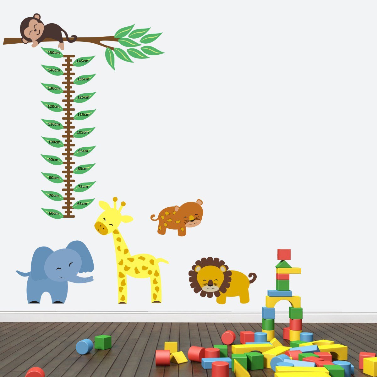 Jungle Animals Height Chart Wall Art