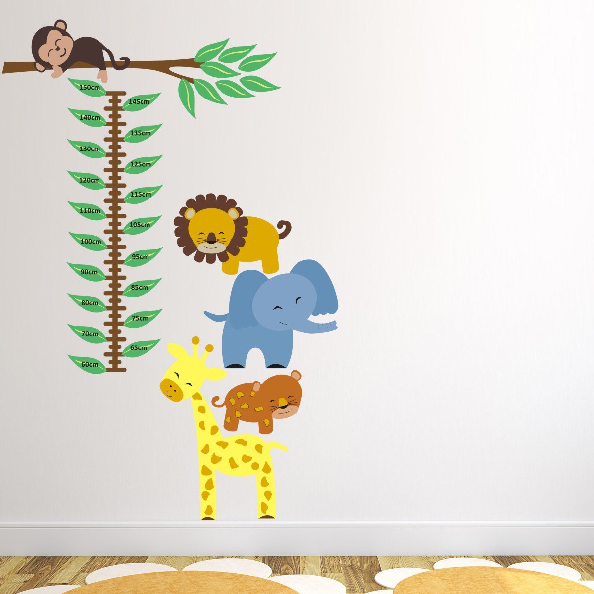 Jungle Animals Height Chart Wall Sticker