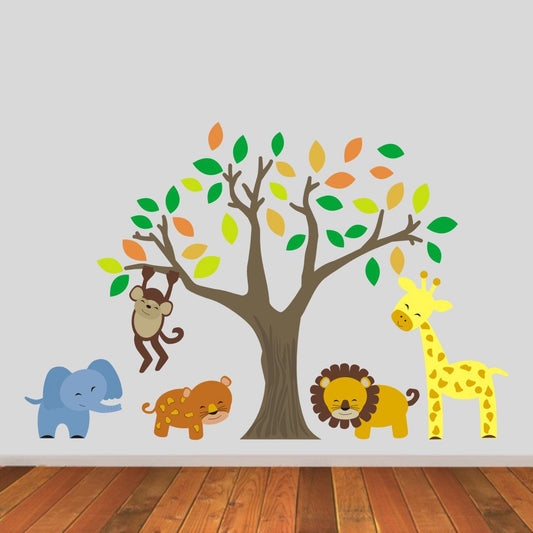 Jungle Animals Tree Wall Sticker