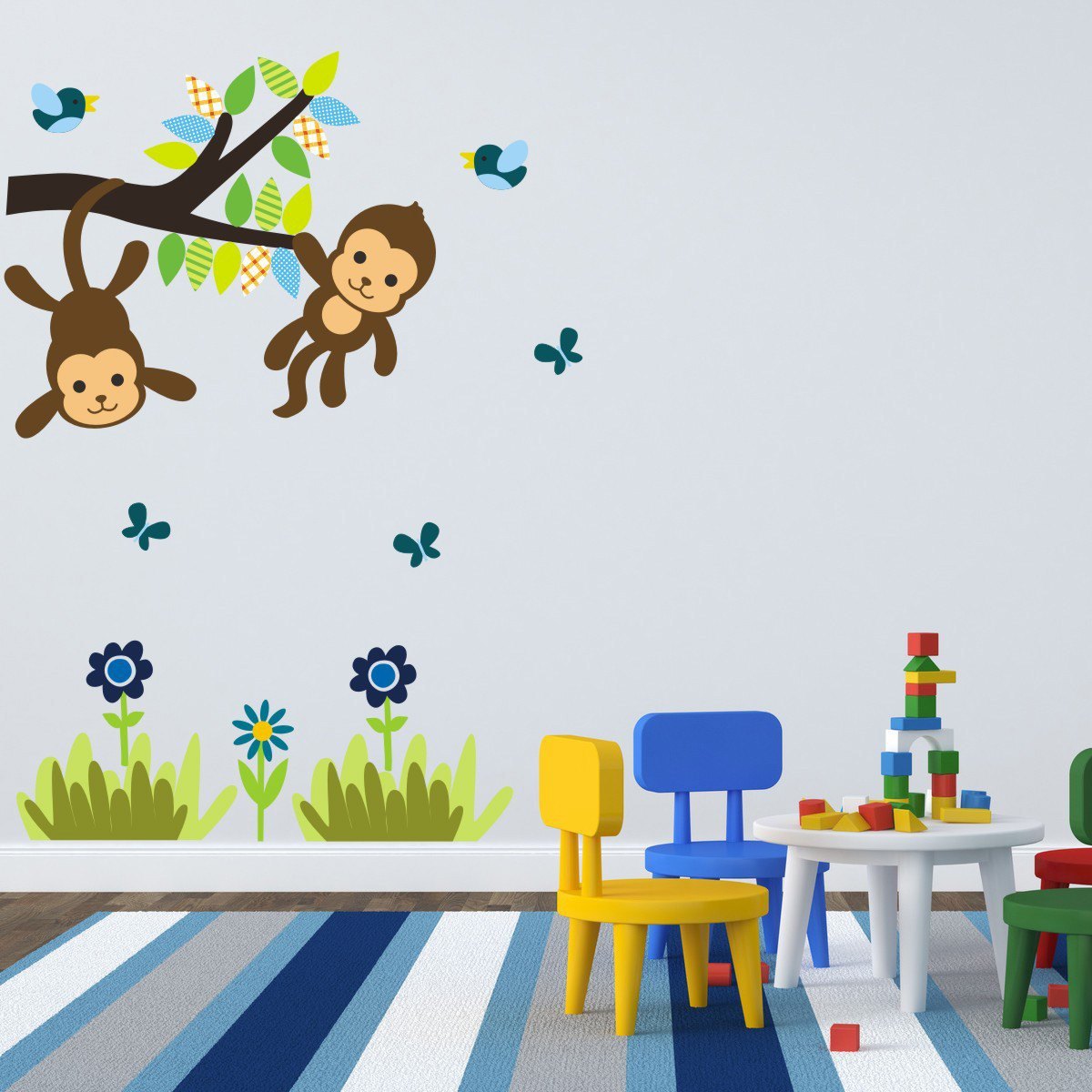 Monkeys On Branch Wall Art