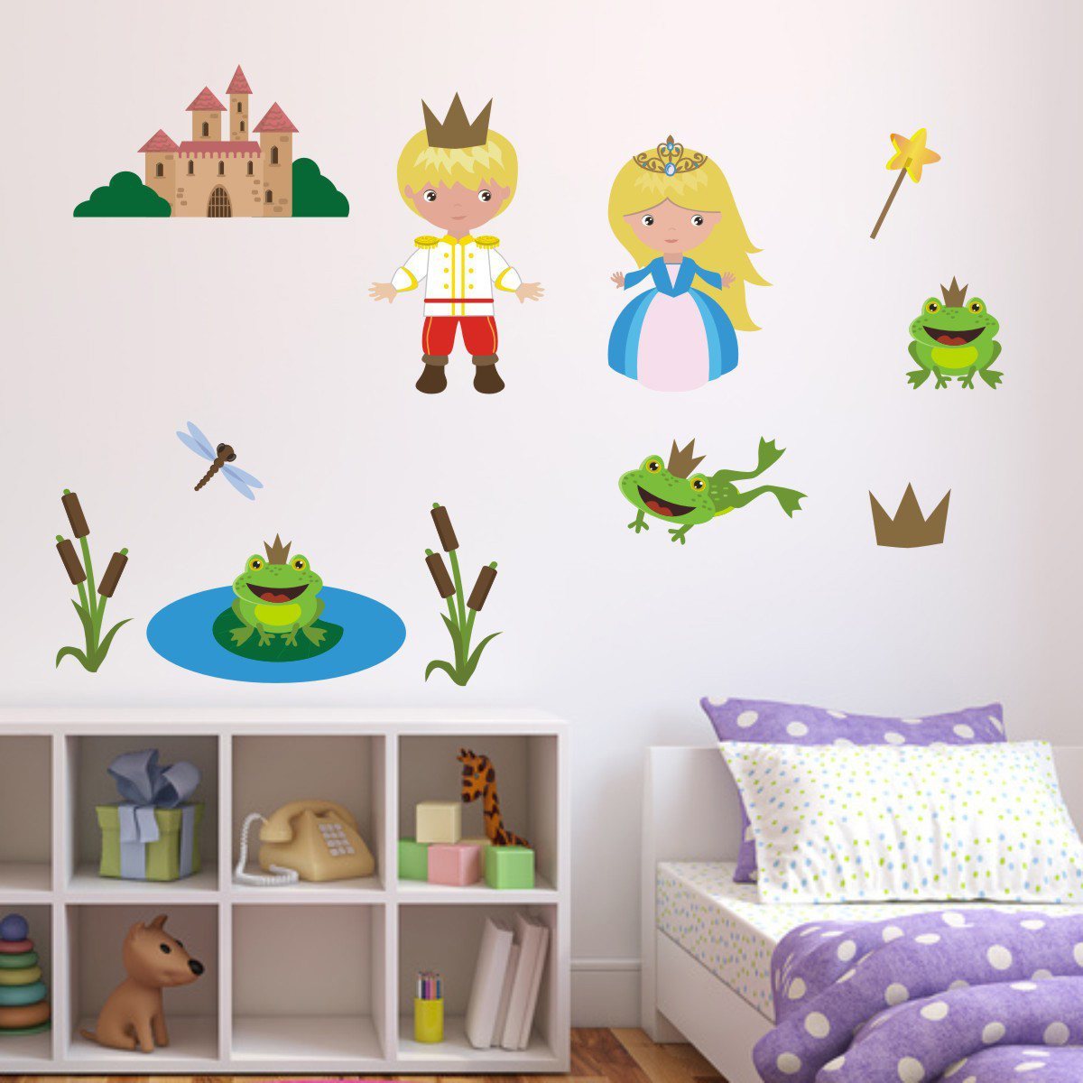 Prince, Princess and Frogs Wall Decals