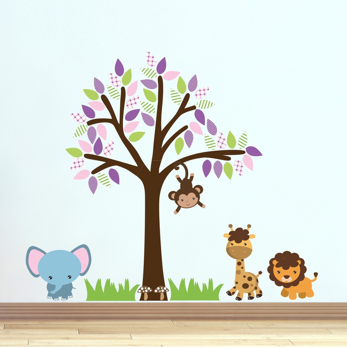 Purple Jungle Tree Wall Sticker