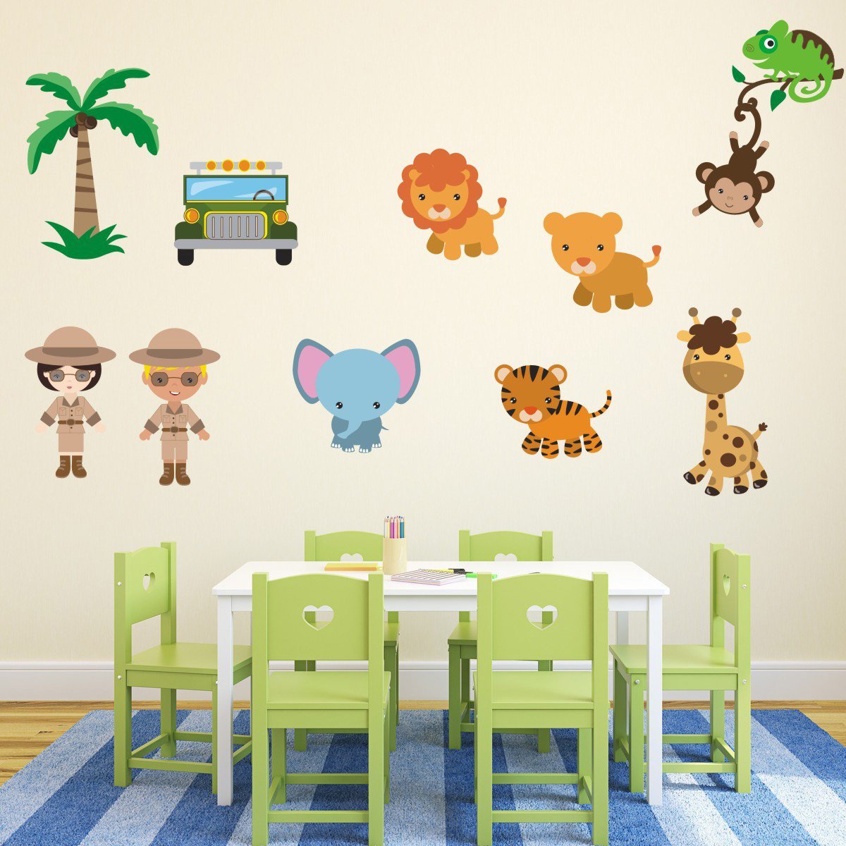 Safari Scene With Animals Wall Art