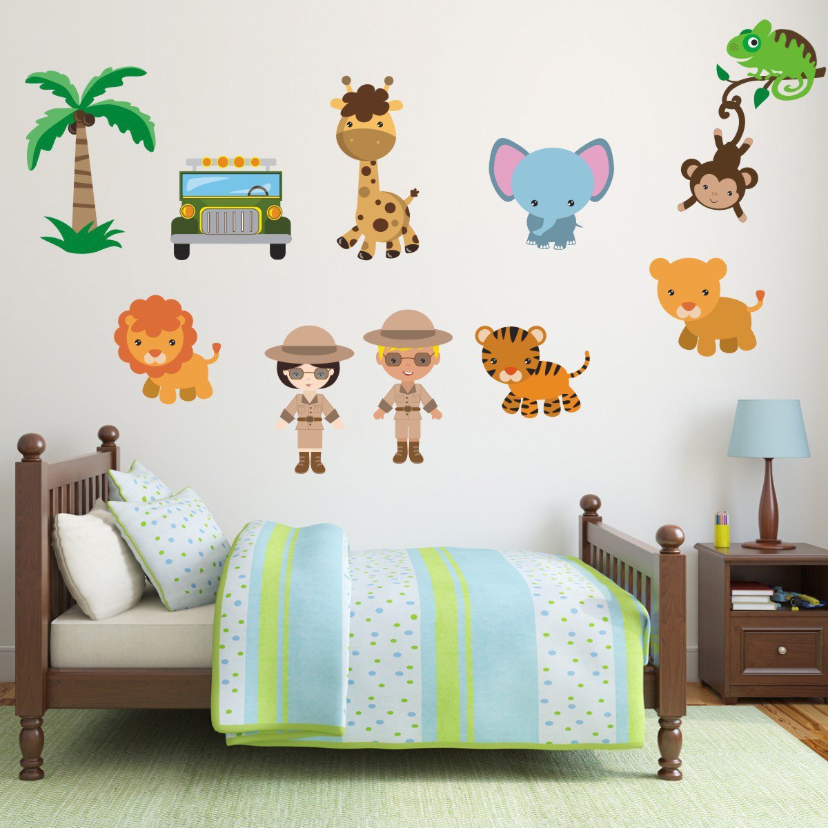 Safari Scene With Animals Wall Decals