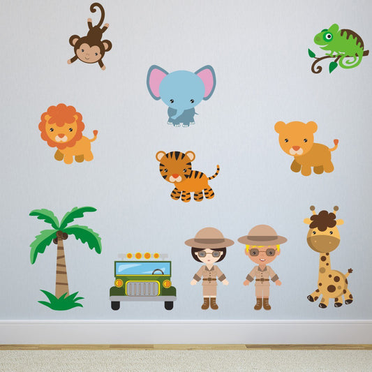 Safari Scene With Animals Wall Sticker