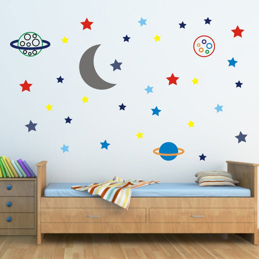 Stars and Planets In Space Wall Sticker