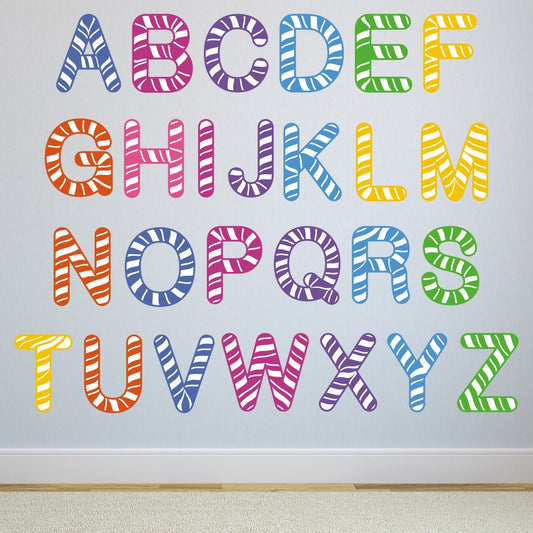 Stripe Alphabet Wall Stickers