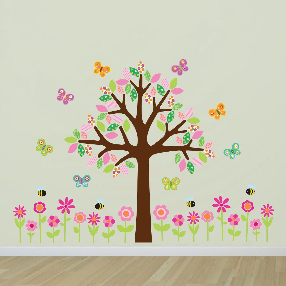 Tree With Pink Flowers Wall Art