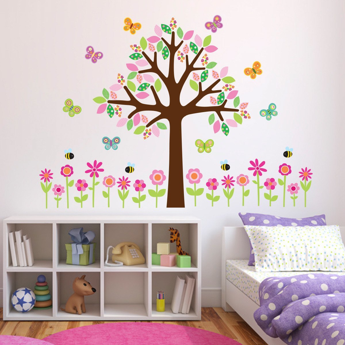 Tree With Pink Flowers Wall Decal