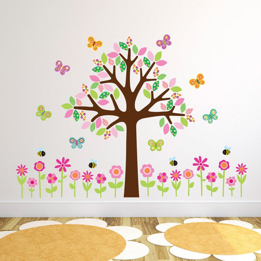 Tree With Pink Flowers Wall Sticker