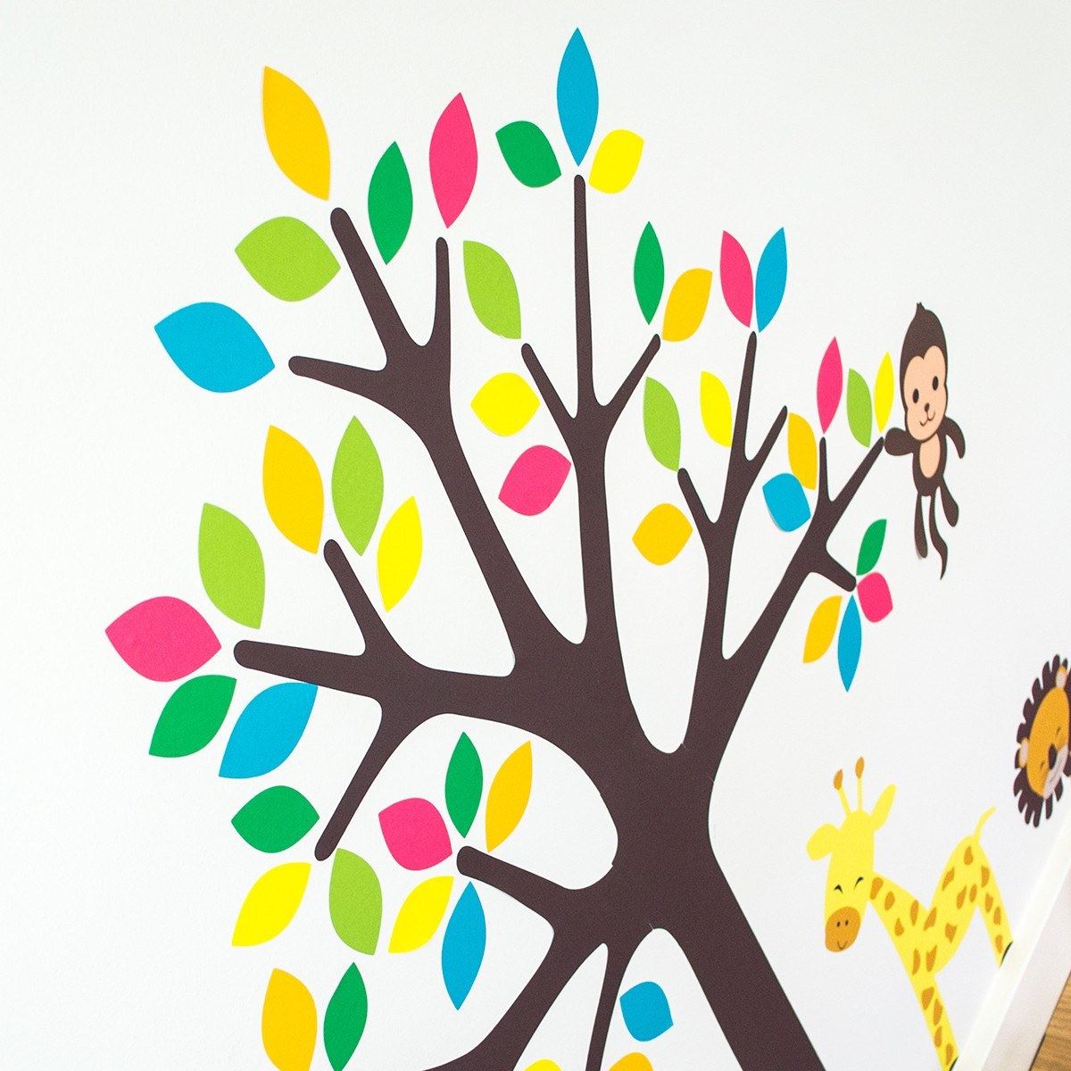 Tree With Safari Animals Wall Transfers