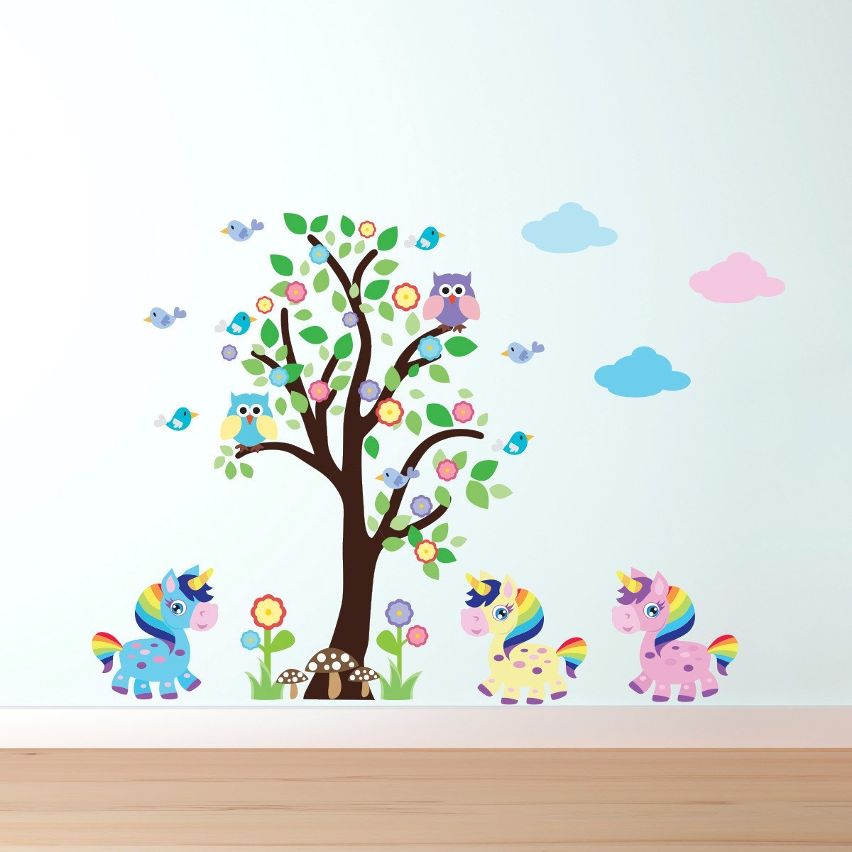 Tree With Unicorns Wall Art