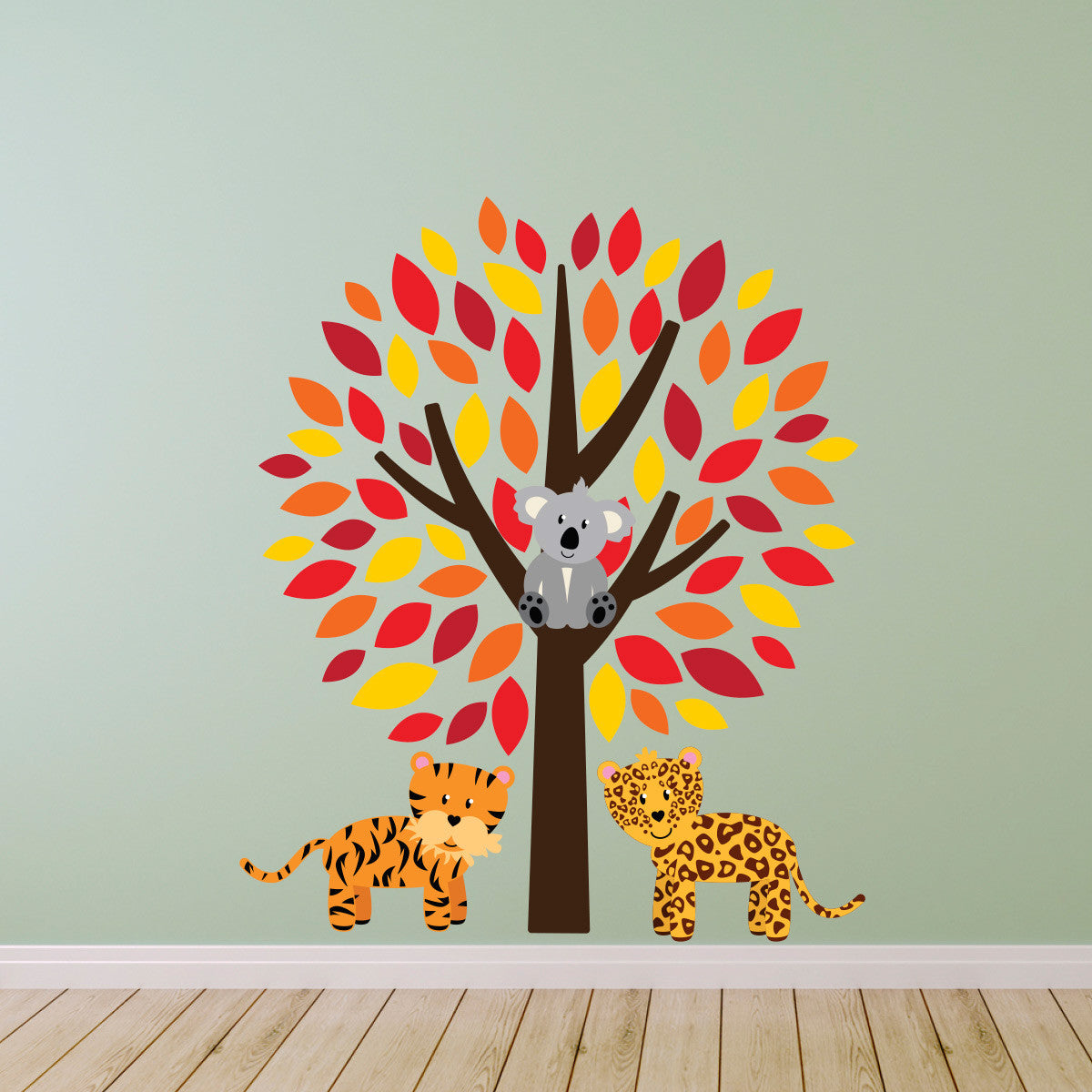 Tree With Wild Animals Wall Decal