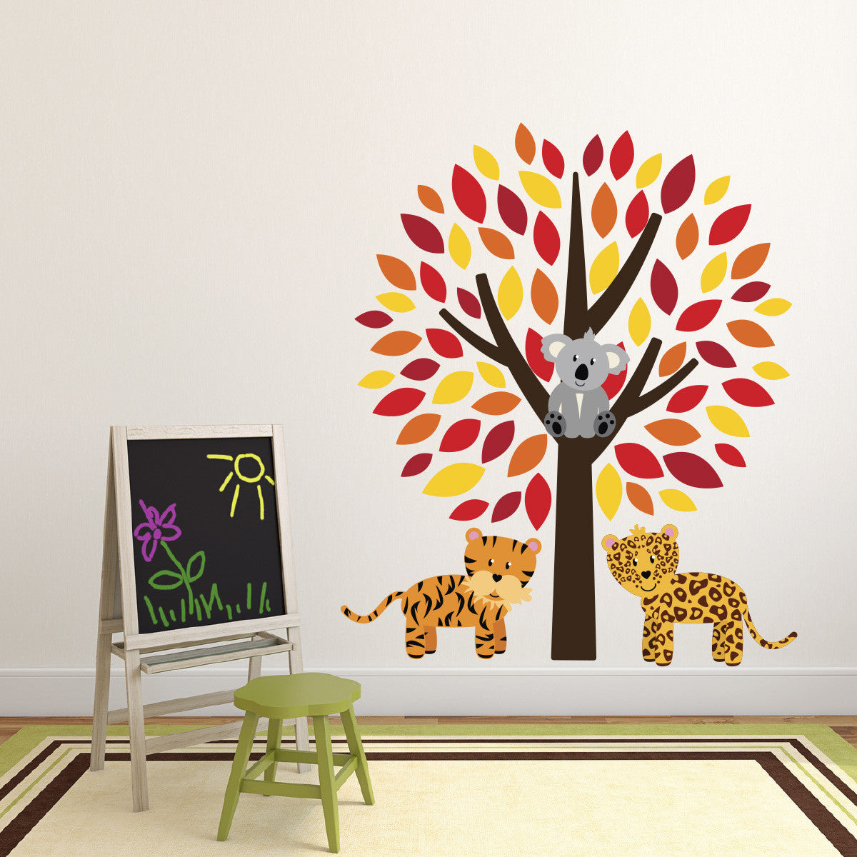 Tree With Wild Animals Wall Sticker