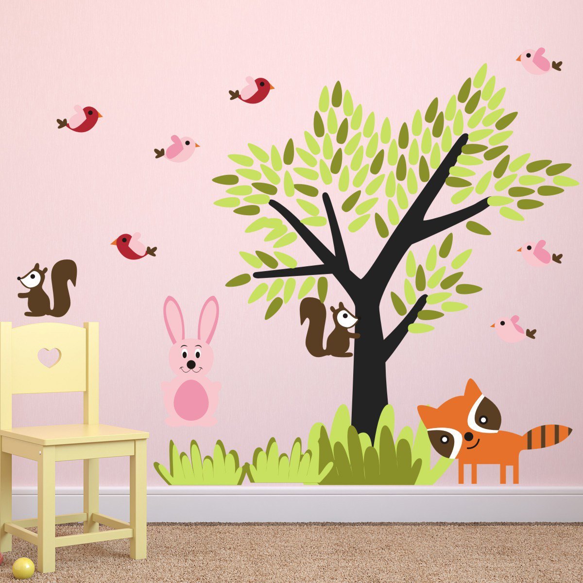 Tree With Forest Animals Wall Decal