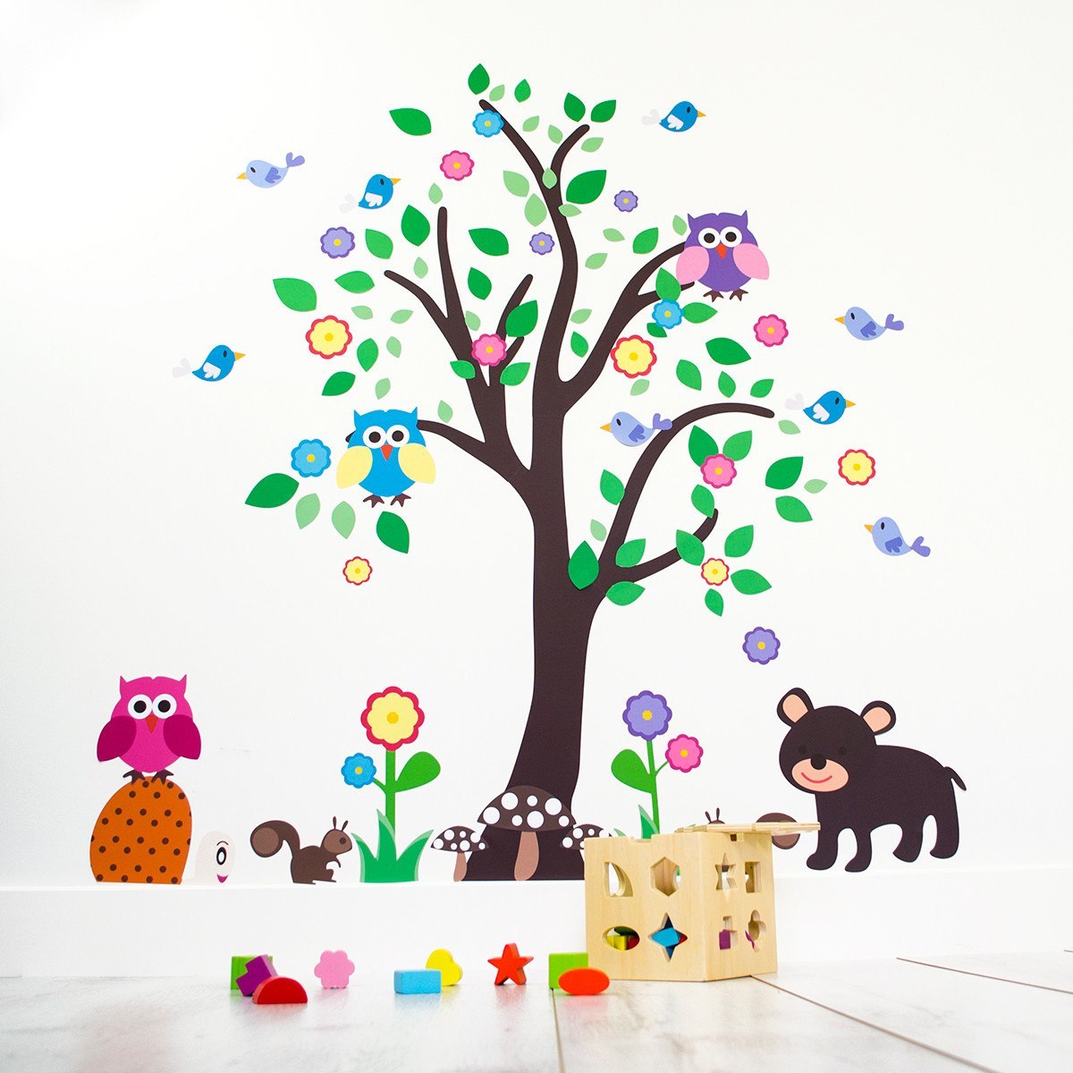 Tree With Woodland Animals Wall Decal