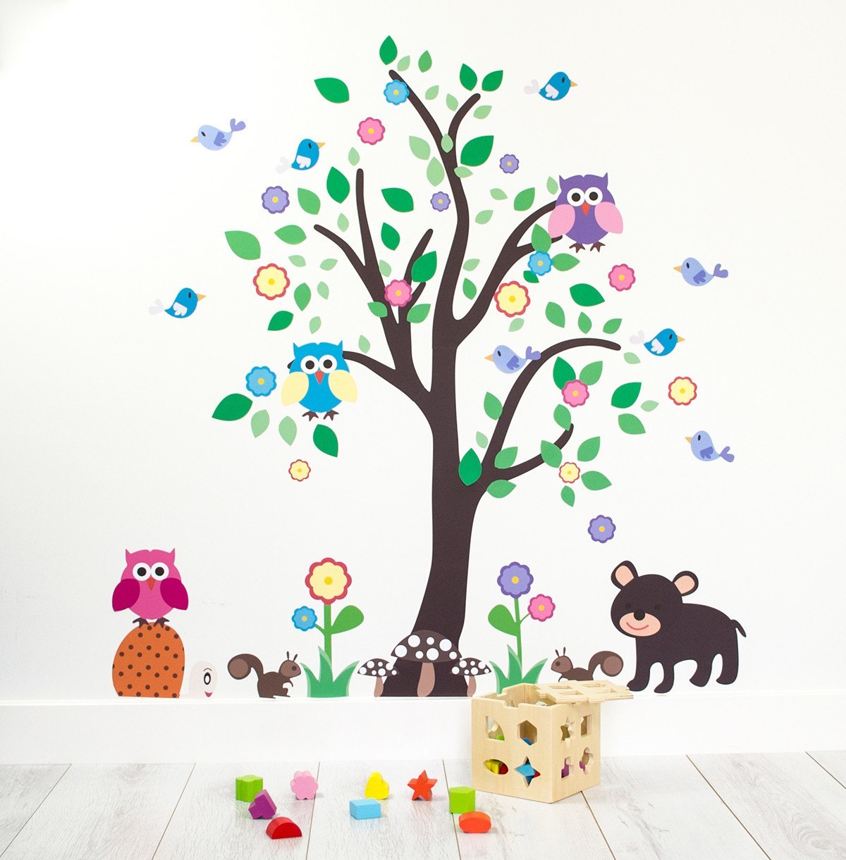 Tree With Woodland Animals Wall Sticker