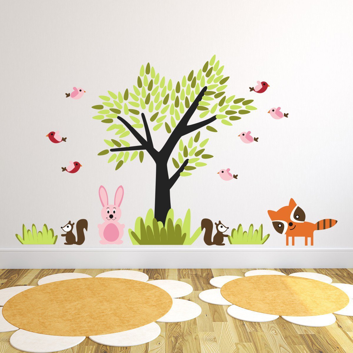 Tree With Forest Animals Wall Sticker