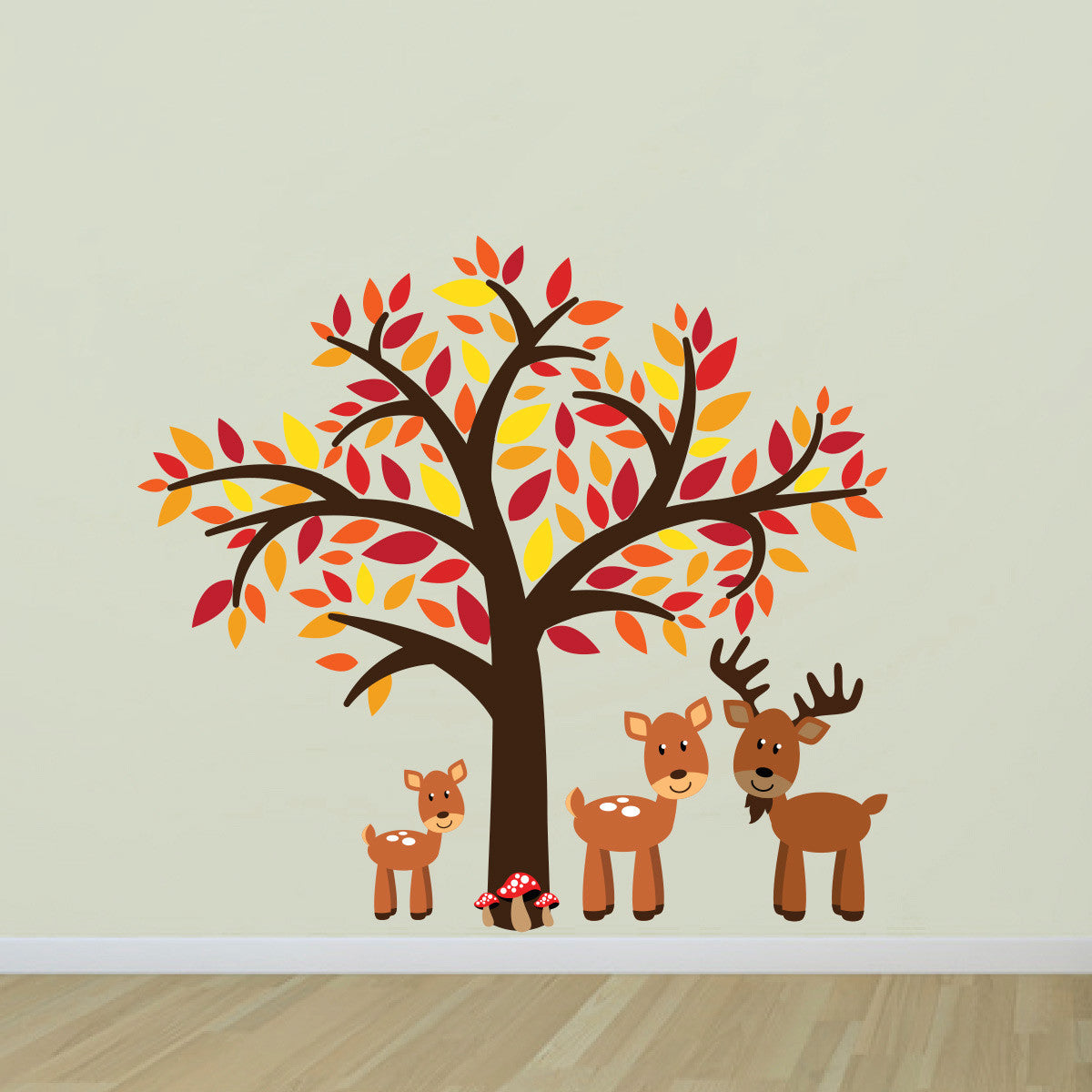 Tree With Woodland Deer Wall Art