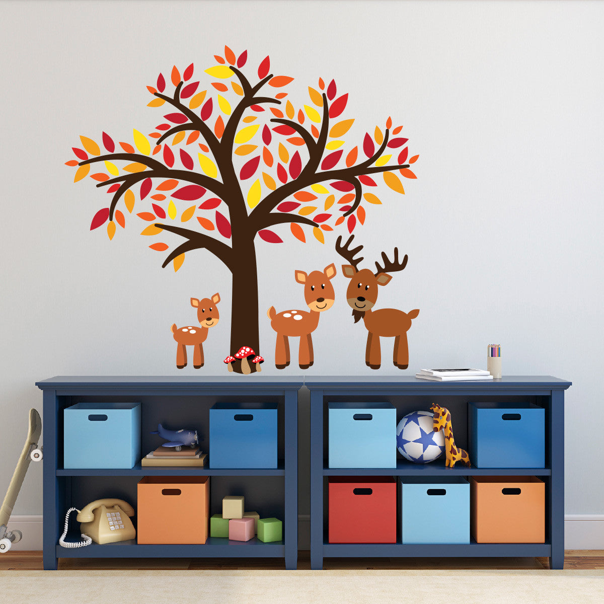 Tree With Woodland Deer Wall Decal