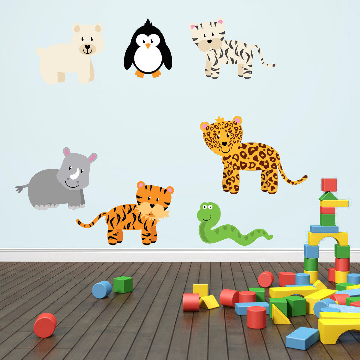 Wild Jungle Animals Wall Decals Pack